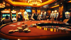 Engaged players enjoying a high-stakes game at a luxurious BL555 casino table.