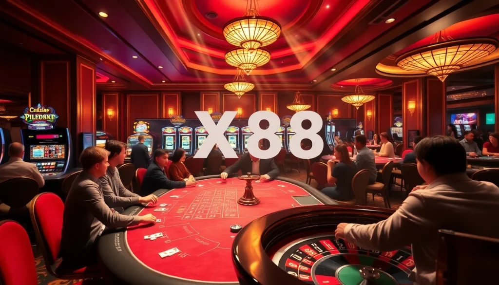 Experience the thrill of gambling at the XX88 casino, featuring exciting poker games and vibrant slot machines.