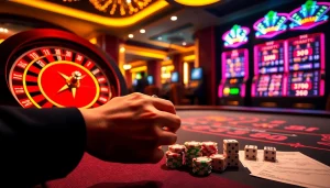 Engage with thrilling games like poker at https://555win1.it.com with colorful chips and a roulette wheel.