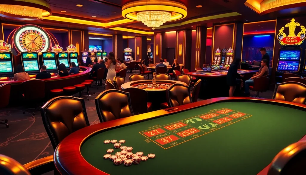 Players enjoying a game at TA88’s luxurious casino table with vibrant poker chips and an inviting atmosphere.