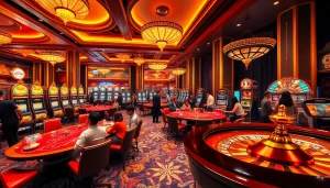 Experience the excitement at trang chủ MB66 with dynamic casino tables and players engaging in thrilling games.