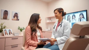 専門家の指導がある穏やかな医療現場での女性の薄毛治療カウンセリング