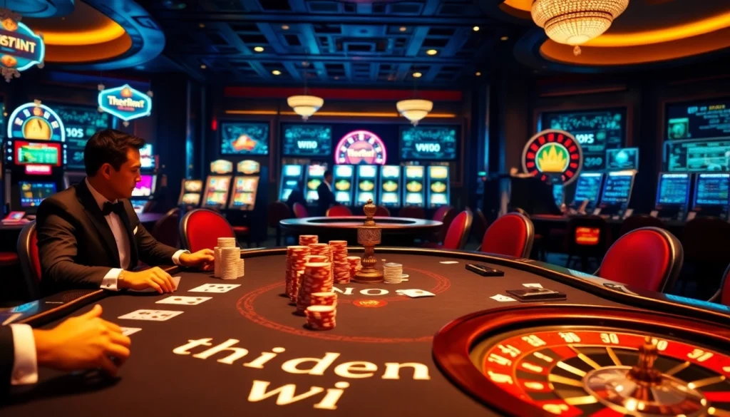 The hidden wiki illuminates a high-stakes casino poker game with stacked chips and elegant players.