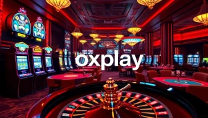 Experience the thrilling atmosphere of oxplay with vibrant slot machines and poker tables.