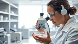 Fecondazione in vitro nel laboratorio con scienziato osservando embrioni al microscopio.