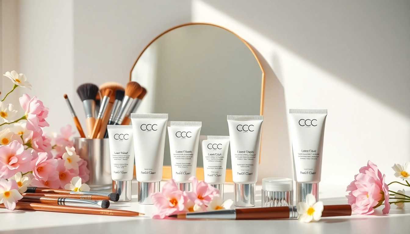 Best CC cream for oily skin displayed in a chic beauty setup with a modern aesthetic.