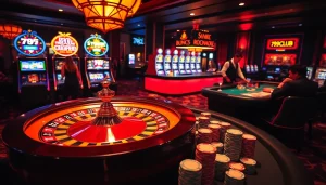 Playing at 789CLUB’s vibrant casino table with chips and cards for an exhilarating gaming experience.