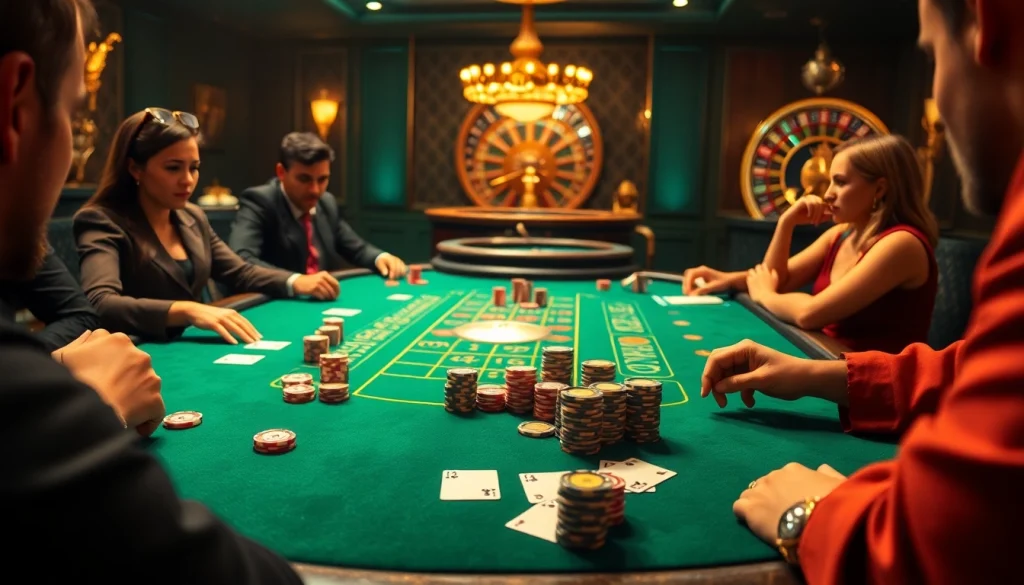 Experience the excitement of a B52 blackjack game in a luxurious casino environment.