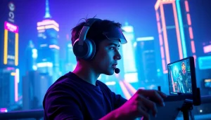 Immersive gamer showcasing game reviews 2026 in a vibrant futuristic setting.