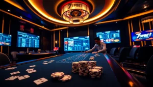 Experience thrilling gambling with 7upbet at a luxurious casino table, showcasing exciting betting options.