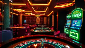 Experience the thrill of FIVE88 with exciting casino games and vibrant tables in a luxurious setting.