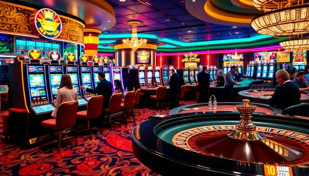 Experience thrilling gambling action at https://www.superslot365.net/ with vibrant slot machines and poker tables.