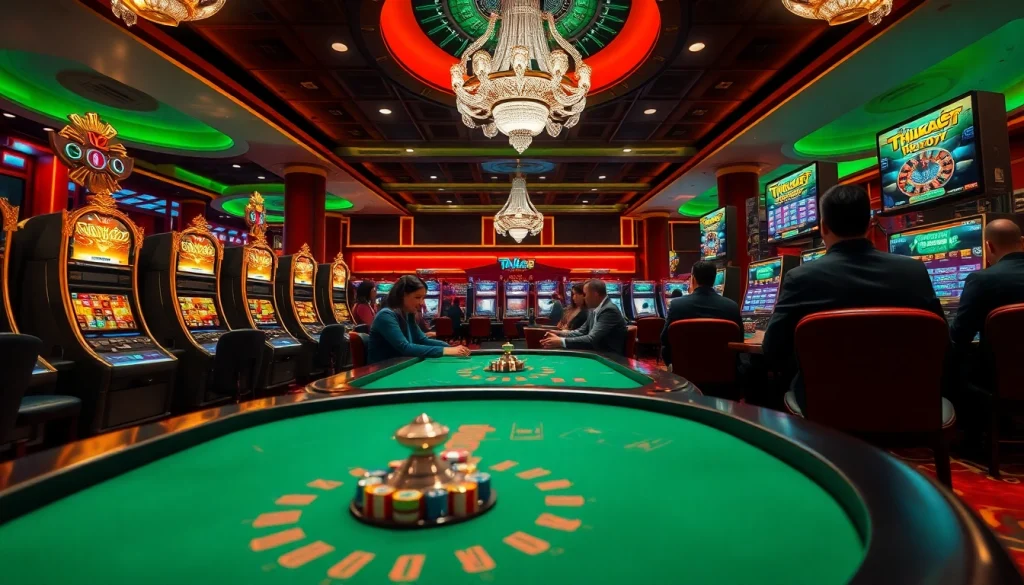 Experience the excitement at TK88 Casino with players enjoying vibrant gaming action.