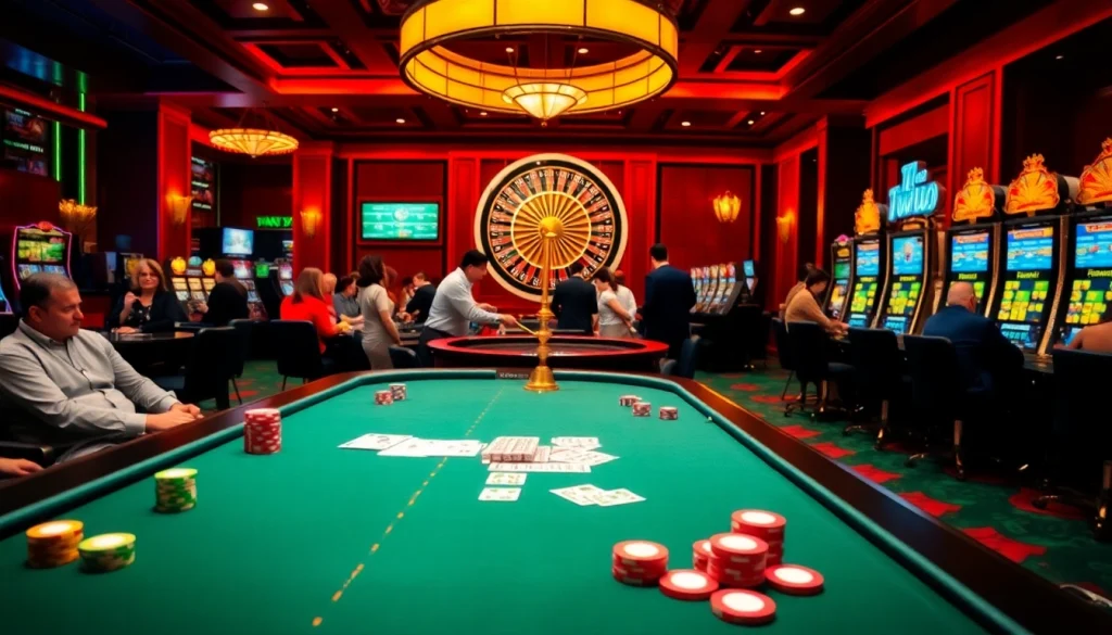 Experience the excitement of gambling with 11win at a luxurious casino table featuring vibrant chips and cards.