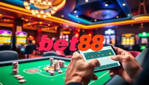 Experience thrilling online gameplay at Bet88 with vibrant casino elements and engaging visuals.