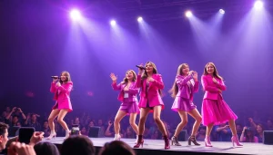 Blackpink news features the iconic K-pop group performing energetically on stage, captivating fans worldwide.