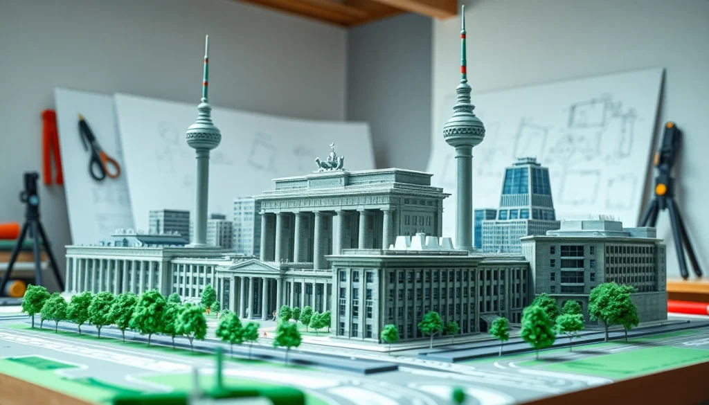 Architekturmodellbau Berlin zeigt moderne Skyline-Modelle mit präzisen Details.