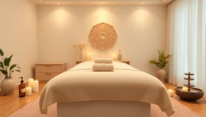 Experience a relaxing 출장마사지 in a serene home atmosphere with soothing elements.