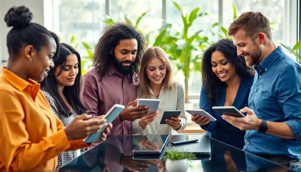 Dynamic workspace of an AI automation agency in UK showcasing teamwork and innovation.