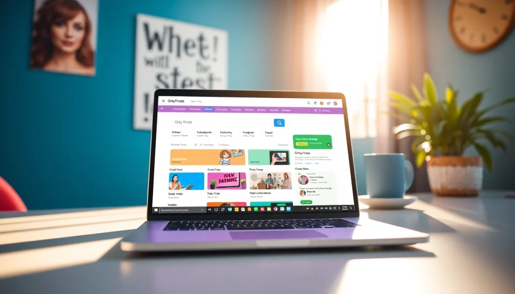 OnlyFans Nearby Creators search engine interface displayed in a modern workspace.