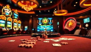 Win big with Dominoqiu at a luxurious poker table filled with excitement and high-quality gaming elements.