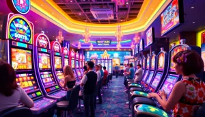 Jelajahi dunia mpo1221 dengan gambar slot yang menarik dengan nuansa kasino yang ceria.