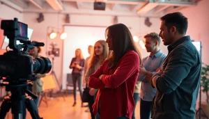 Collaborative session in video production Calgary highlights creativity and teamwork.