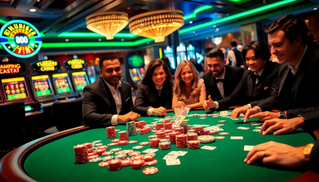 Experience high-stakes excitement at https://www.bdtk3.vip/ with vibrant poker chips and roulette wheels.