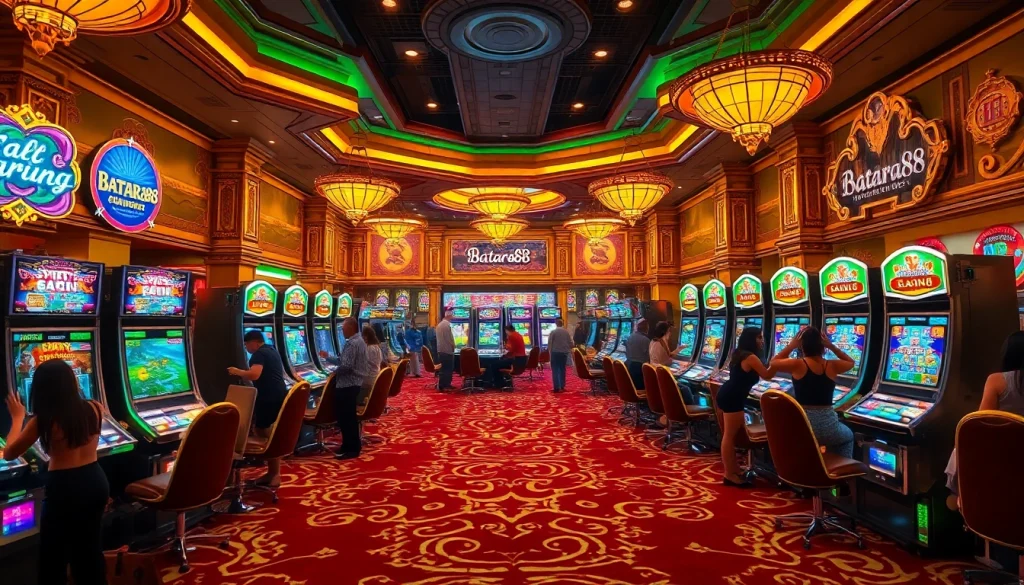 Batara88 themed casino slot machines showcasing vibrant gaming experience.