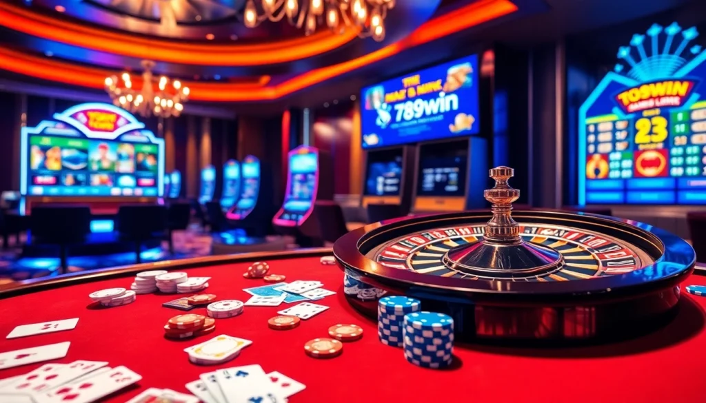 Experience the excitement of 789win with vibrant casino visuals and thrilling gambling action.