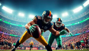 Bears vs 49ers players in intense football action capturing the game's spirit.