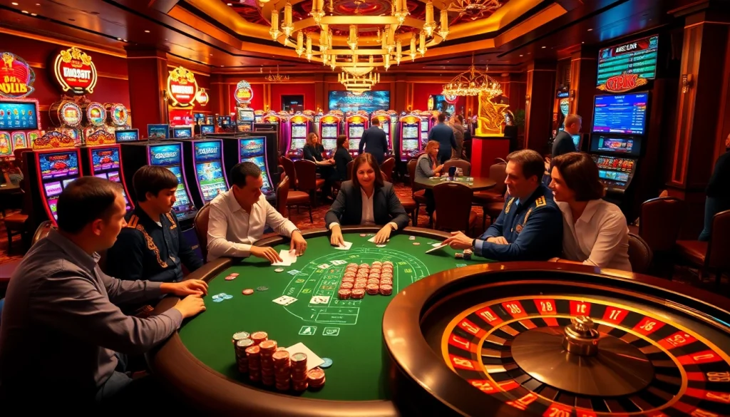 Engage in a thrilling blackjack game at TG88 casino, surrounded by vibrant poker chips and slot machines.