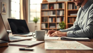 Engaging scene of a journalist at https://www.thedailynewsonline.com reviewing local news with focus and dedication.