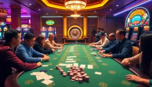 Engaging players at Kingfun table games in a vibrant casino setting.