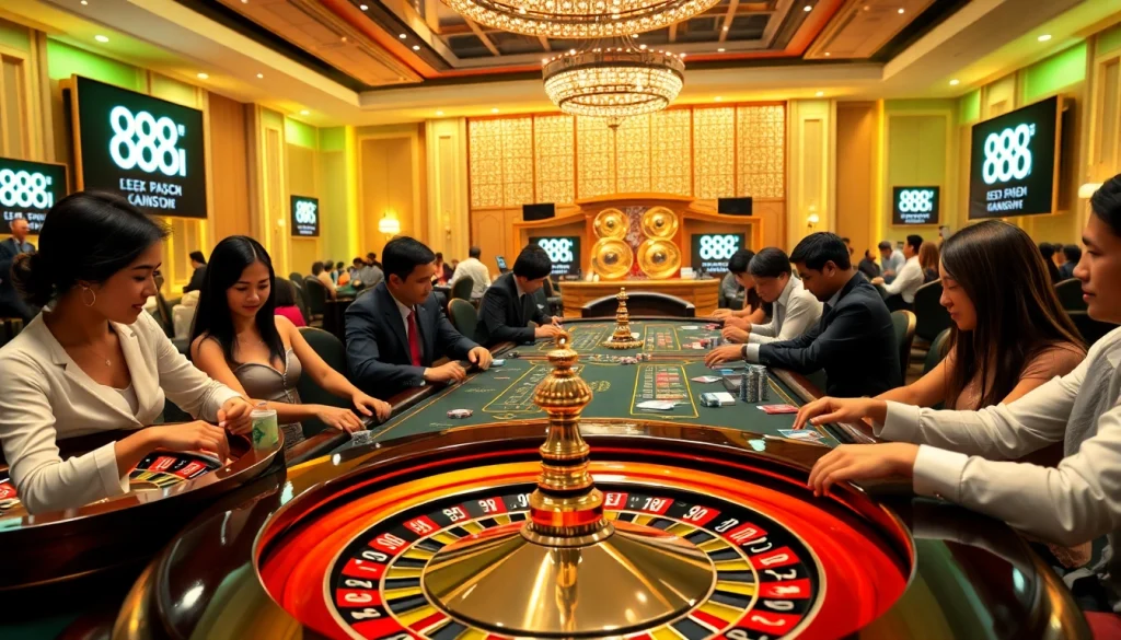 Engage with thrilling games at 88i's vibrant casino, featuring colorful poker chips and roulette wheels.