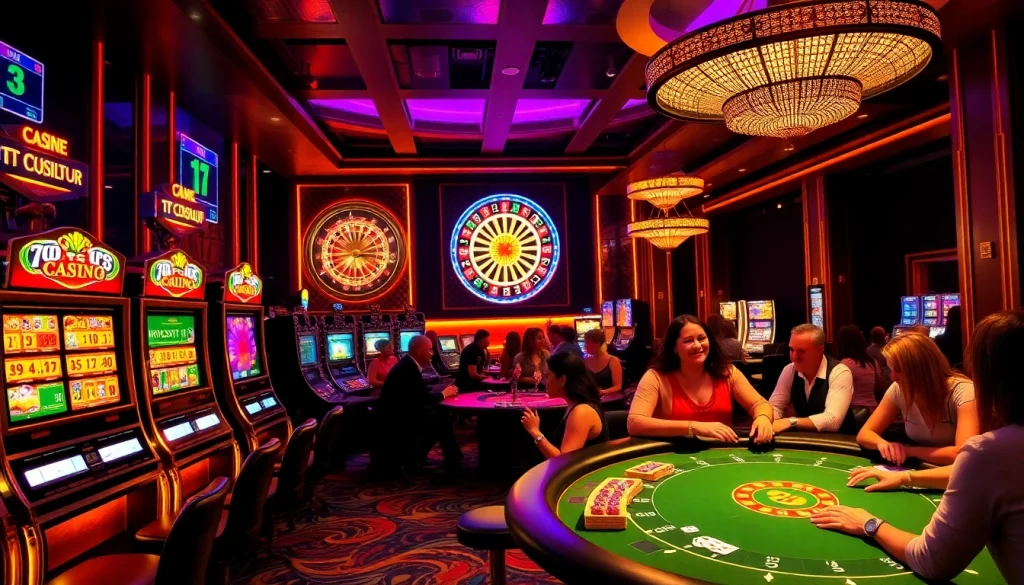 Players enjoy games at the 789club, showcasing thrilling casino excitement and vibrant atmosphere.