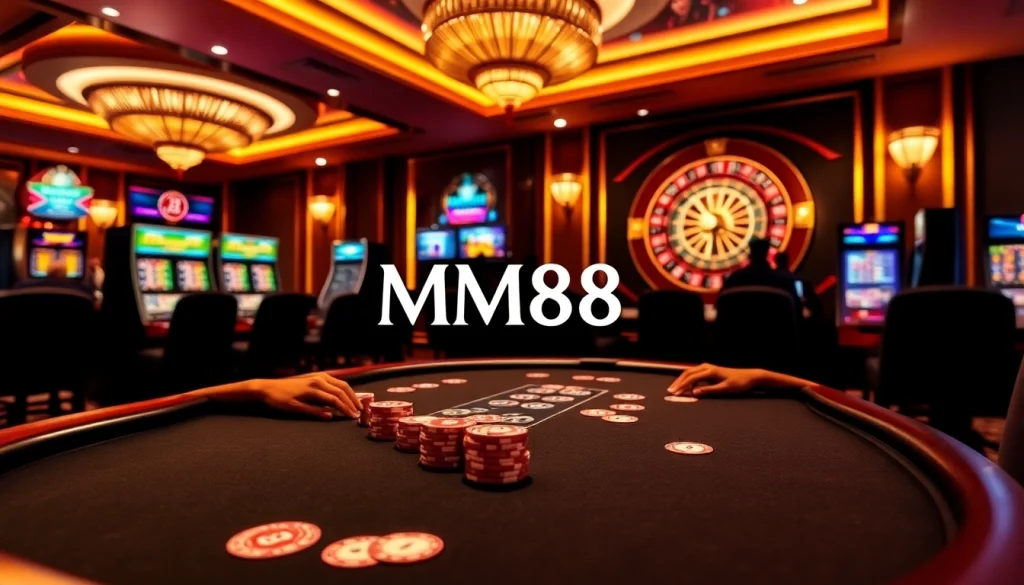 Experience the thrill of winning at MM88 with an elegant poker game and vibrant casino atmosphere.