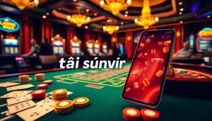 Tải sunwin app on mobile devices enhances the online gambling experience at a vibrant casino table.