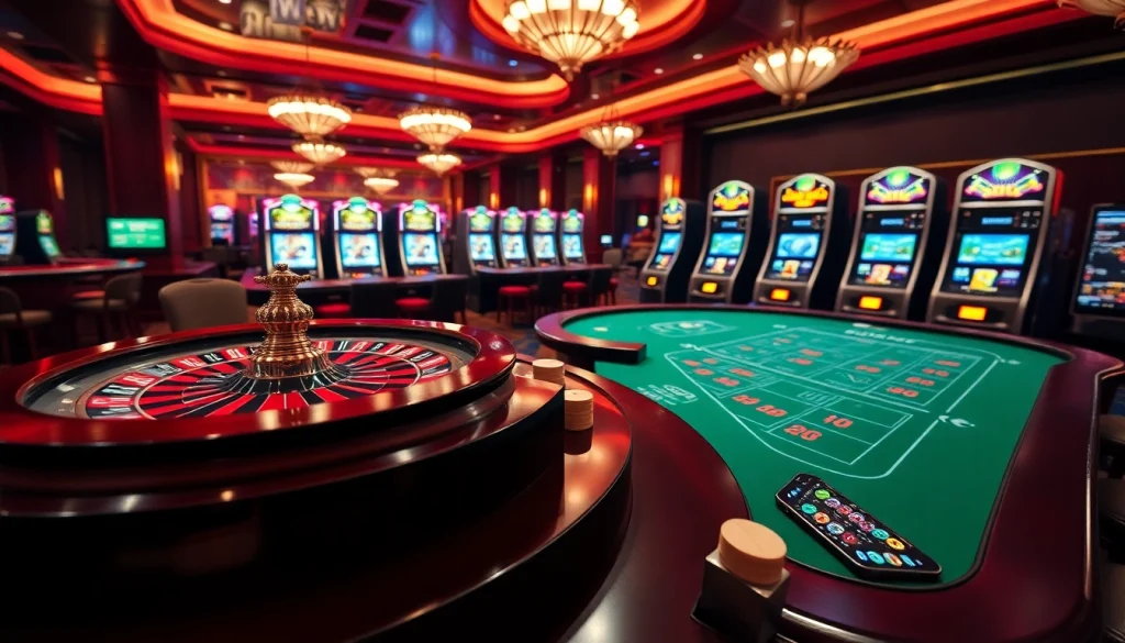 Experience the excitement at trang chủ zbet with luxurious casino tables, roulette wheels, and vibrant gaming atmosphere.