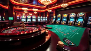 Experience the excitement at trang chủ zbet with luxurious casino tables, roulette wheels, and vibrant gaming atmosphere.