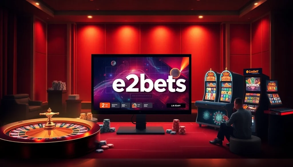 Experience the excitement of e2bets with vibrant casino games and engaging digital interfaces.