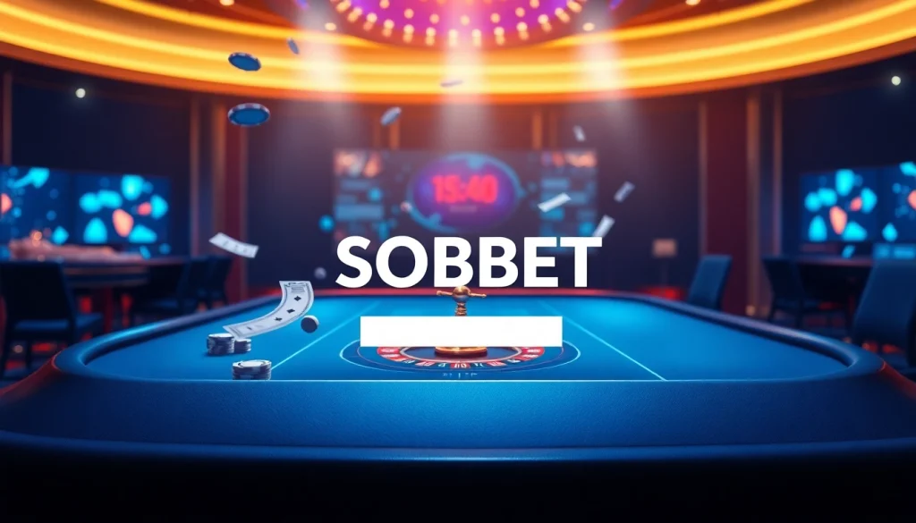 Secure your sbobet login with a luxurious online casino interface featuring vibrant gaming elements.