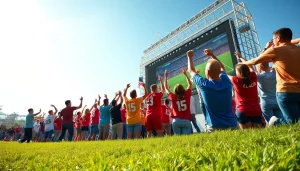 Exciting football viewing event featuring dedicated fans engaged at joemadfan.com