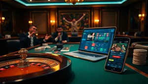 SV388 players engaging in thrilling casino games around a luxurious table setup.
