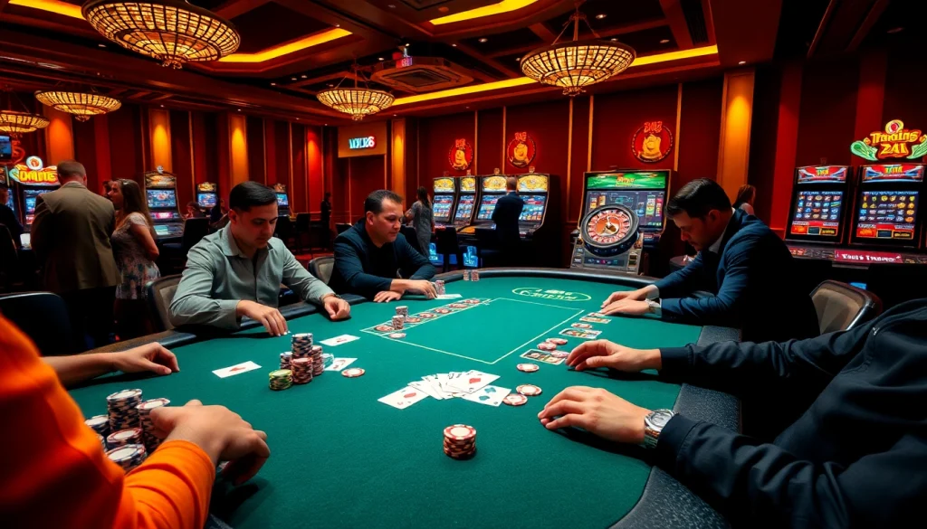 Engaging poker scene featuring high-stakes gameplay reflecting trang chủ xx88 excitement.