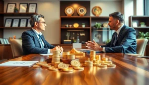 Weitere Informationen Goldankauf durch professionelle Beratung in einem eleganten Büro.