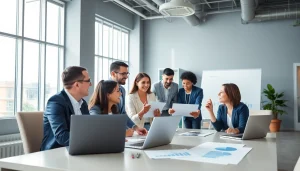 Collaborative meeting to hire salespeople, showcasing a diverse professional team