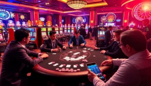 Engaging poker action at https://az888.futbol with vibrant casino atmosphere and professional players.