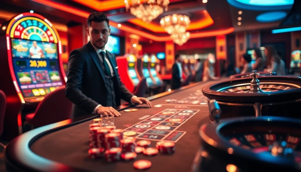 Experience the excitement of LC88 Media with vibrant casino tables and engaging players in action.