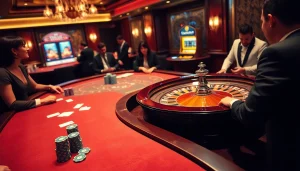 Experience thrilling gambling action at https://ww88.review/ featuring elegant casino tables and players in excitement.